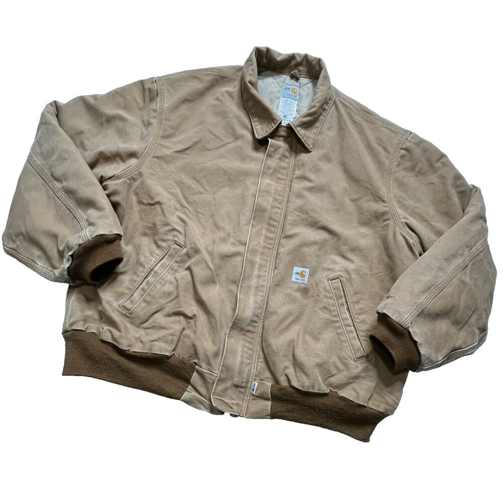 Carhartt FR Jacket Flame Resistant Canvas Quilt Lined Union Made In USA  2XL